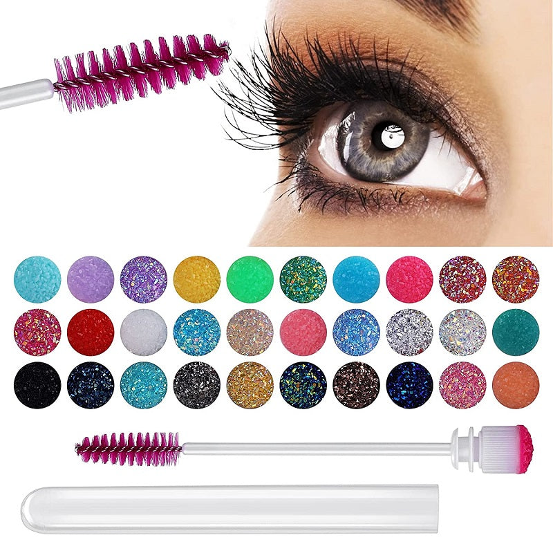 50pcs Reusable Eyelash Brush Tube Disposable Mascara Wands for Eyelash Extension Replaceable Dust-proof Eyebrow Brushes